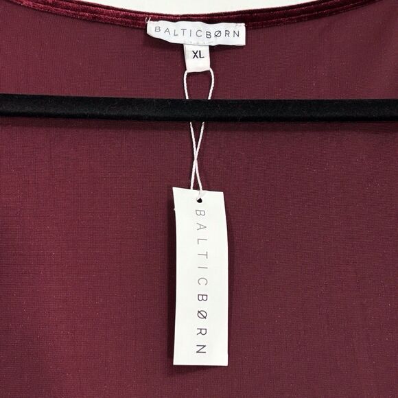 Baltic Born Maxi Wrap Velvet Dress Meghan Wedding Holiday Party Burgundy Size XL - Picture 10 of 13